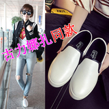 古力娜扎同款平底小白鞋秋韩版低帮1CM内增高学生运动板鞋女单鞋