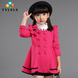 [天天特价]韩版女童春季外套中大童百搭风衣儿童上衣中长款外套