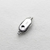 S925银珍珠项链扣手链扣子DIY饰品配件项链豌豆扣插棒扣