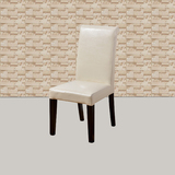 皮质餐椅餐桌配套酒店餐椅黑色实木餐腿米白色米黄色皮餐椅