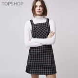 TOPSHOP2016春夏新款女士黑白格子复古背带裙10C07JBLK