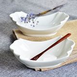 纯白色陶瓷西餐具菜汤碗料理异形沙拉饭店用创意盘子凤尾