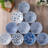 爱悦居-日本进口美浓烧陶瓷碗 釉下彩日式米饭碗 喝粥碗
