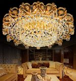 新款创意奢华大气客厅水晶吸顶灯金色圆形LED大厅餐厅灯具1 1.2米