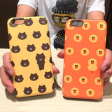 韩国正品 Line 苹果iphone6s plus防摔手机壳布朗熊可妮兔保护套