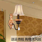 奢华酒店会所床头卧室走廊过道单头双头古典布艺壁灯欧式灯饰灯具