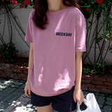 市舶司 韩国代购女装2016夏装新款简约字母短袖T恤AN2480