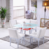 双层玻璃简约接待洽谈桌售楼处桌椅特价组合欧式咖啡台餐桌椅套件