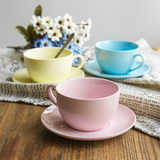 陶趣居彩泥陶瓷杯子英式茶具杯碟礼盒装下午茶杯水杯彩色咖啡杯