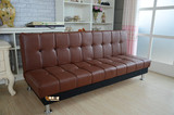 皮革宜家现代简易单人双人折叠沙发小户型实木多功能沙发床可组合