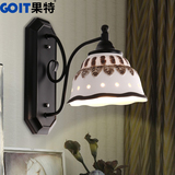 韩式美式现代简约创意北欧灯饰客厅走廊过道楼道卧室玻璃床头壁灯