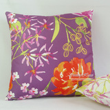 欧式现代田园花卉紫色布艺宜家沙发抱枕套靠垫枕背套不含芯50定做