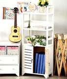 简约白色实木整装高档书柜学生时尚书架收纳柜置物架单个书柜