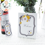 原创个性婚礼桌卡 席位卡 折叠摆放桌卡 花卉 紫色桌位卡创意定制