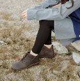 日系手工车缝线头层牛皮森系系带平跟女鞋 文艺复古春季休闲短靴
