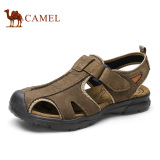 Camel/骆驼男鞋2016夏季新款磨砂牛皮舒适户外休闲包头男士凉鞋