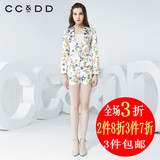CCDD2016夏装新款专柜正品女清新中国风田园印花修身小西装外套