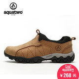 Aquatwo/跨途冬季男鞋休闲鞋防水低帮保暖真皮皮鞋男士运动潮鞋