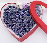 上海鲜花同城速递生日求婚鲜花七彩蓝玫瑰水晶玫瑰蓝色妖姬礼盒