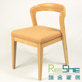 瑞舍 时尚简约休闲椅椅子创意新款特价实木多色布艺 餐椅DY-381