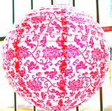 灯笼/青花瓷红花瓷20-40cm/纸灯笼吊灯罩纸灯罩婚庆灯笼纯手工灯
