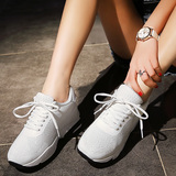 白色IIJIN NFINITY运动鞋隐形内增高女鞋8cm休闲单鞋34码