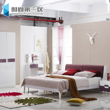板式床简约现代储物床1.5米白色烤漆双人床1.8米气动高箱床收纳床