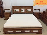 新中式大床 实木现代婚床  非洲花梨一米八大床 陶瓷特色双人床