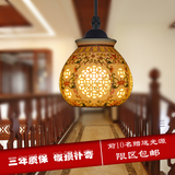 品家 中式走廊吸顶灯陶瓷单头吊灯铁艺餐厅灯具中国风五彩镂空瓷