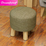 布艺创意实木小凳子板凳沙发凳茶几圆凳立方米整装艺术矮凳506