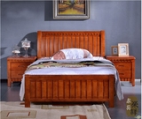 杭州包送货安装 中式橡木床/高档实木床 1.5 1.8米/双人床/木板床