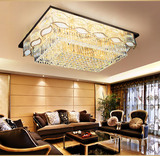 简约现代客厅灯具大气遥控酒店工程水晶灯长方形变光led吸顶灯