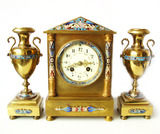 百年法国原装 珐琅铜鎏金壁炉座钟 老表古董座钟表西洋 古董钟表