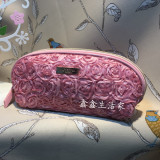 欧莱雅 专柜赠礼 粉色立体玫瑰花化妆包手拿包手机包