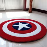 个性创意美国队长盾牌手工加厚地毯圆形电脑桌定制logo米字旗英伦
