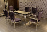 新古典餐桌椅组合 新古典家具实木雕刻长桌 木质餐台 欧式餐桌