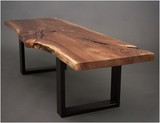实木会议桌办公桌 现代简约铁艺欧式餐厅餐桌 宜家复古长桌大班台
