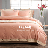 美式纯棉加厚磨毛四件套素色床上用品4件套床单被单被套特价纯色