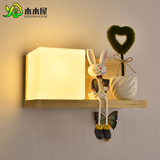 现代简约卧室床头壁灯温馨日式过道灯中式实木LED灯宜家酒店灯具