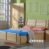 香柏年正品松木家具a55靠背床 1.5实木单双人床成人床卧室1.8米床