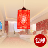 陶瓷中式灯具餐厅吧台玄关阳台走廊单头水晶红灯笼吊灯罩创意个性