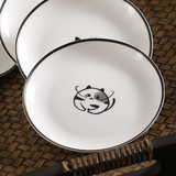 小盘子 创意陶瓷家用小吃碟子西餐寿司盘卡通菜盘骨碟蛋糕盘摆件