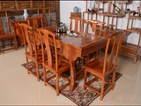 中式实木茶桌茶餐桌功夫茶道桌长方形汉式实木桌椅组合饭桌休闲桌