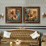 油画 客厅玄关壁画现代装饰画美式欧式有框画纯手绘高档花卉