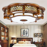 高档中式灯具现代中式客厅灯吸顶灯大气梅花形实木灯餐厅卧室1653