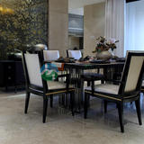 新中式实木餐桌椅子组合 酒店餐厅新款现代长桌 会所家装家具定制