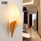 新中式壁灯床头灯卧室客厅简约现代实木壁灯日式玄关过道墙壁灯