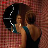 爱丽名镜 带置物架浴室镜 层架卫生间镜子 欧式圆形卫浴镜CJ025