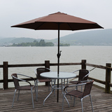 户外桌椅组合套装阳台庭院室外咖啡铁艺家具三件套休闲桌椅遮阳伞