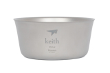 keith铠斯纯钛碗 双层钛金属防烫隔热 550ml 健康无毒 户外钛餐具
